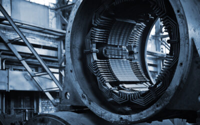 Large electric motor in repair factory